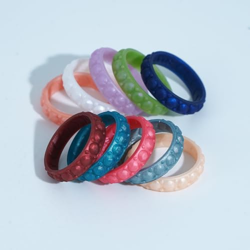 10/6/4 Packs Silicone Rings for Women - Women's Thin and Stackable Wedding Bands - Rubber engagement rings - Diamonds Collection3