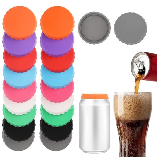 18Pcs Soda Can Lids Silicone Soda Can Covers Lid Reusable 9 Colors
