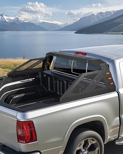 VEVOR Arceau de Sécurité Arrière pour Pick-up, Barre de Benne Réglable Universel, Compatible...