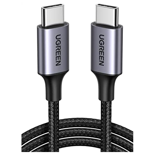 UGREEN USB Type C till USB C Kabel 60W PD Nylon Laddnings Kabel Kompatibel med MacBook Air 2020/2019, iPad Pro 2020/2019, Google Pixel 4/3, Galaxy S20/ S10, Huawei P40 P30 Pro etc. (1M)
