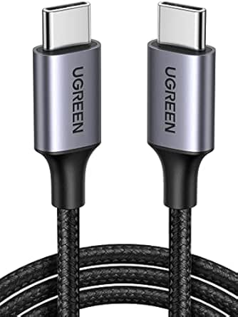 UGREEN USB C till USB C-kabel 60W PD 3.0, PPS USB-C-laddningskabel kompatibel med iPhone 15 Pro Max Galaxy S23 S22 A54 A34 A14 MacBook Air M2 iPad Pro 12.9 iPad Air 5/Mini 6, Pixel 7 Pro m.fl. (3M)