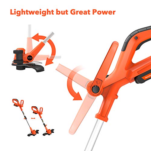 [Updated]PAXCESS Cordless String Trimmer/Edger, Detachable Weed Eater with 2pcs 20V Lithium-ion Batteries,1pcs Quick Charger, Weed Whacker with 2pcs Trimmer Spools, Powerful&Lightweight, No Hassle - Thumbnail 5
