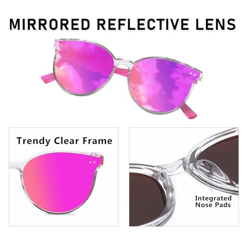 Kids Sunglasses, Sunglasses for Kids Children, Mirrored Sunglasses for Girls Boys Toddler UV400 Age 3-103