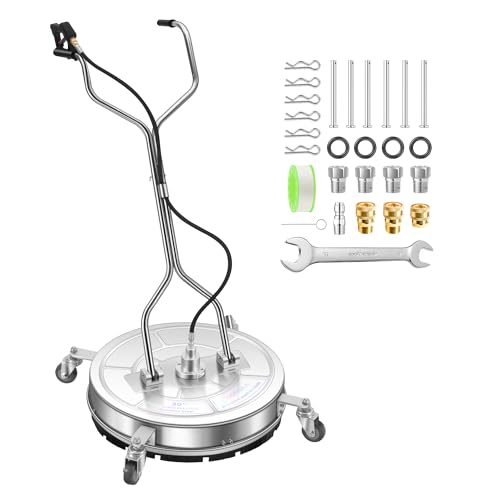 Image of LidoDola 30'' Pressure Washer Surface Cleaner with 4 Wheels - Stainless Steel Surface Cleaner for Pressure Washer Attachment for Concrete, Driveway, Patio, Sidewalk, Deck and Driveways