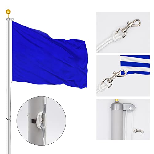 Naoedeah Flag Pole Kit 50 Ft Flag Pole Rope Replacement Kit Flag Pole Hardware Parts Repair Kits Accessories 3" Flag Pole Topper+Cleat Hook+4 Flag Clips+Flagpole Pulley Truck For 2" Od Tube #TOP6