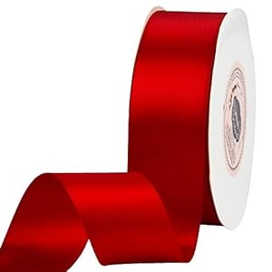VATIN Solid Color Double Faced Red Satin Ribbon 1-1/2″ Wide 50-Yards Long Perfect for Wedding Decor, Crafts, Bow Making, Sewing, Gift Package Wrapping and Other Projects