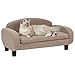 Paws & Purrs Modern Pet Sofa 31.5" Wide Low Back Lounging Bed with Removable Mattress Cover in Sand