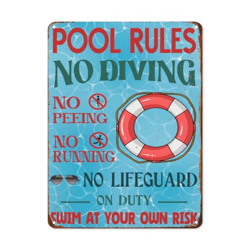 Feixophs Poolregeln Metallschild 20,3x30,5 cm