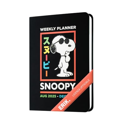 Grupo Erik: Agenda 2025 2026 Snoopy, Agenda settimanale 2025 2026 A6, 11 x 15,5 cm, 17 mesi Agosto 2025 a Dicembre 2026, Agenda 2025 2026 piccola, Diario Snoopy 2025 2026