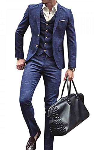 UNYU - Traje - Manga Larga - para Hombre Azul Azul Large