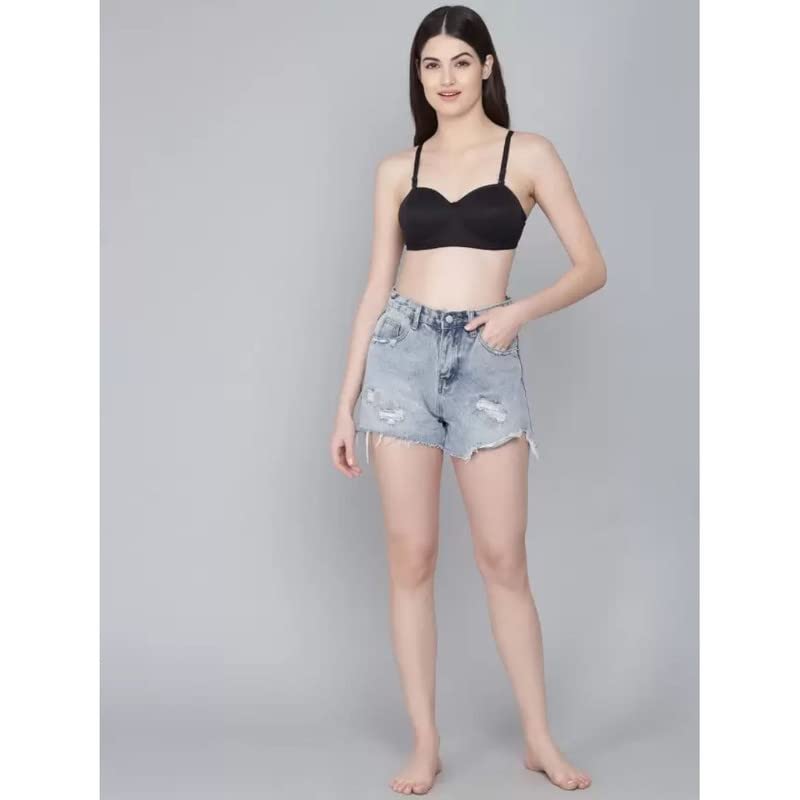 Image of Women's Cotton Lightly Padded Non-Wired T-Shirt Bra Pack of 2 (Reg HC-P2 Multicolor 30)