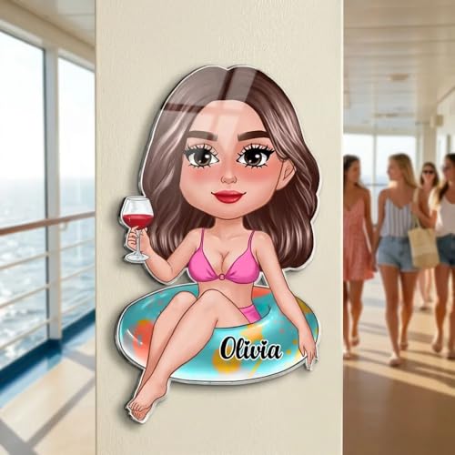 Imán personalizado para puerta de crucero con diseño de chica miniatura 3
