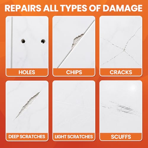 Image of Tile Repair Kit (Pure White), Ceramic & Porcelain Tile Chip Repair Kit with Super Strong Adhesion, Floor Tile Crack Repair to Scratch, Hole on Porcelain Sink, Acrylic, Fiberglass in Bathroom, Kitchen