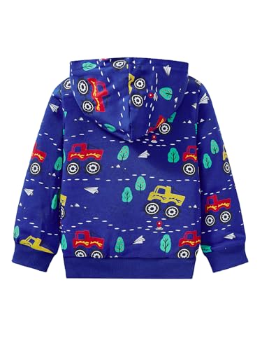 Image of Boys Toddler Zip Up Hoodie Kids Fall Winter Jacket Cute Sweatshirt With Hood 2-7 Years Old
