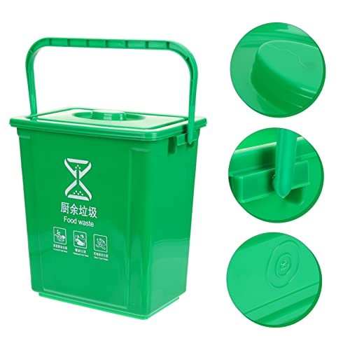 Caneca de Basura Cuadrada de Plástico 10L con Tapa y Asa miniatura 5