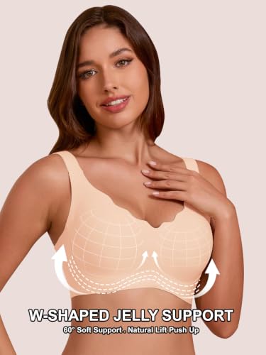 COCOMARTS Jelly Bras for Women No Underwire Push Up Bra Skin L - image 3