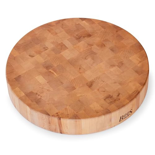 Boos Block CCB183 R Rund Hackblock von John Boos; hochwertiges Ahorn Stirnholz, Profi Qualität, 46cm Dia 7.5cm, Nordamerikanisches Ahornholz