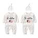 Culbutomind Twins Body double Trouble Mignon Tenue avec chapeau Bébé Pyjama Nouveau-né Fille Vêtements Jumeaux Cadeau - Blanc - Small