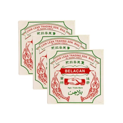 Lote de 3 x 25 g de pasta de camarón Belacan | Fresco | Original Malasia Halal