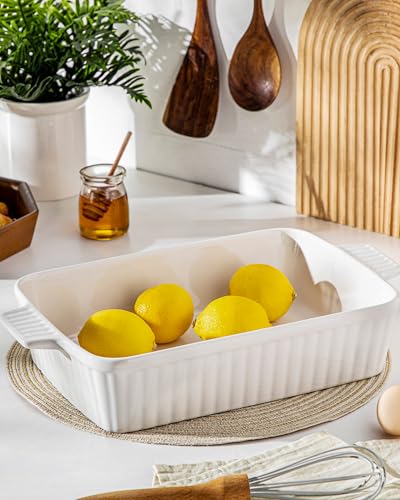 Malacasa BAKE-BAKE-WT01 4.4 Qt Baking Dish, 9X13 Large Casserole Dish For Oven, Ceramic Baking Pan, Rectangular Lasagna Pan Deep thumb #7