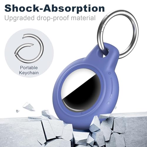Image of MOLOSLEEVE 1 Pack Waterproof for Apple for AirTag 2nd & 1st Gen Holder, for Air Tag Case with Keychain, PC Hard Shell Swivel Buckle, for Airtag Case Suitable for Tracking, Bags, Luggage, Keys (Blue)