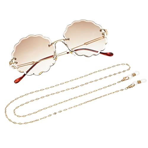 Brillenkette für Frauen Twisted Chain Lanyard Brillenband Sonnenbrillenschnüre Casual Brillenzubehör (Color : A, Size : Length-70CM)