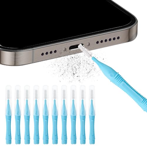 Swiftctrl 10 Pièces Kit de Nettoyage pour Téléphone et Nettoyeur de Port de Charge, Ensemble de Brosses de Nettoyage pour Haut-parleurs et Micro de Téléphone, Mini Brosse Nettoyante pour Port USB-C et
