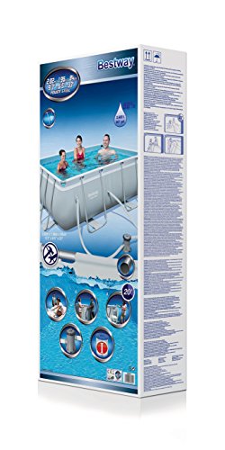 Bestway Power Steel Frame Pool Set mit Filterpumpe 282 x 196 x 84 cm, grau, eckig – Bild 6