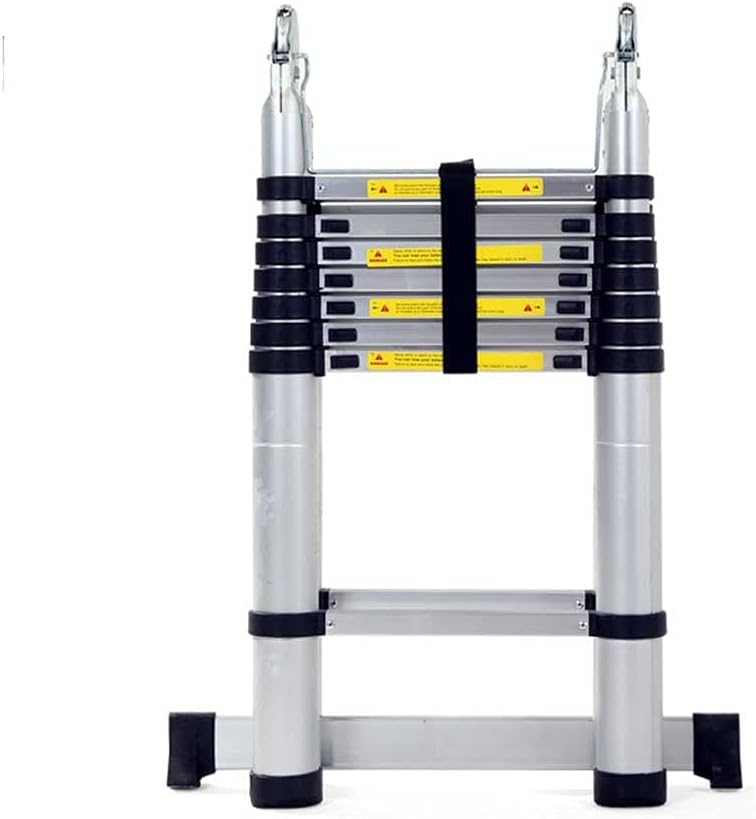 Telescoping Extension Ladder,Telescoping Ladder Aluminum Telescoping Ladder,Multi-Purpose Telescopic,Ladder Bottom Rung,for Roof Office Home Household Daily Loft Lighweight Portable