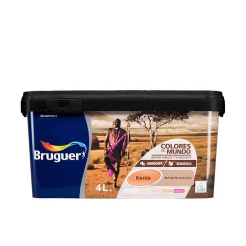 Bruguer Colores del Mundo Pintura para paredes monocapa Kenia Marrón Natural 4 L