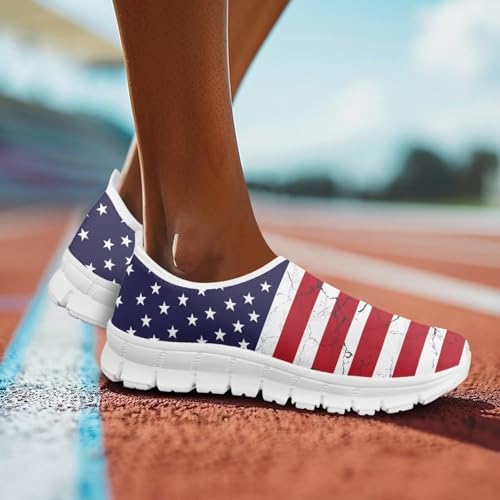 Image of Floral Sneakers for Women Colorful Art Shoes for Women Slip On Casual Work Shoes