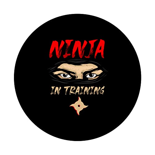 Ninja In Training Japanese Mercenary Shinobi Kunai Shuriken PopSockets Swappable PopGrip, Black - Image 3