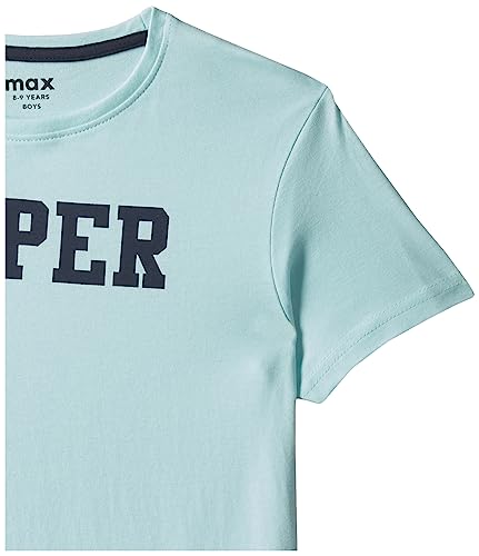 Image of Max Boys Pure Cotton Typographic Printed Knit T-Shirt