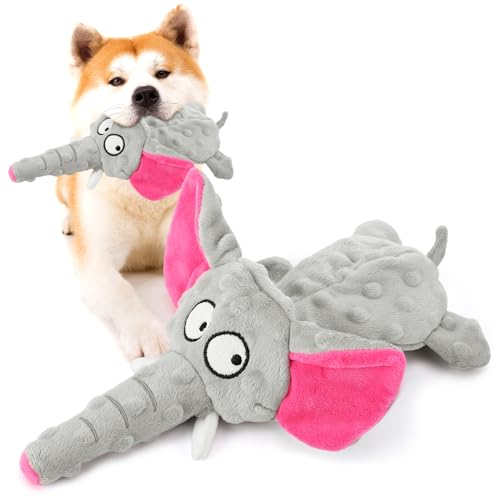 Partideal Hundespielzeug aus Plüsch für kleine Hunde, quietschendes Hundespielzeug, weiches Welpenspielzeug für Welpen, kleine, mittlere Hunde, 30cm,Grau