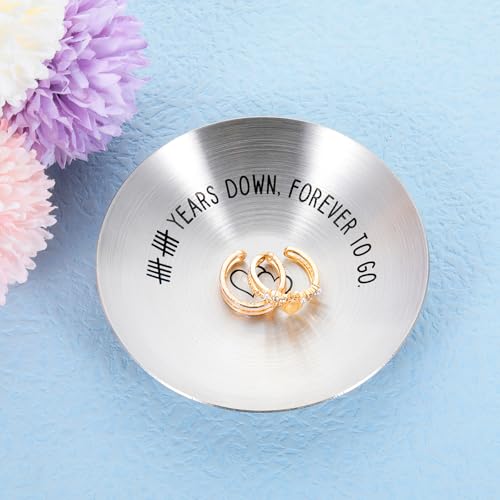 10 Year Anniversary Wedding Gifts for Him Her Couple Women Men Ring Holder 10th Anniversary Tin Gifts 10 Year Anniversary for Wife Husband Ten Years Anniversary Aluminum Gifts for Christmas Birthday