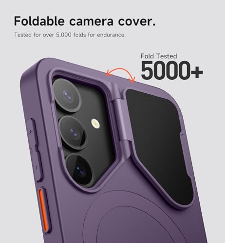 Image of SURITCH for Samsung Galaxy S25+ Plus Phone Case, Magnetic Shockproof Protective Cover with Camera Cover & Adjustable Metal Kickstand for Galaxy S25+ Plus(2025)-Dark Purple