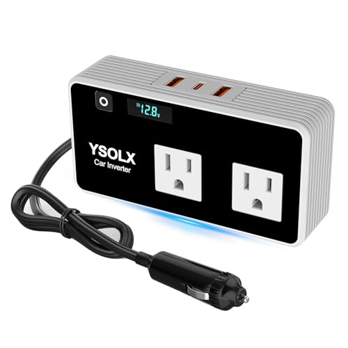 Image of YSOLX 300W Car Power Inverters for Vehicles | Car Inverter 12V to 110V With 3 USB Fast Charger And Car Plug Adapter Outlet for Laptop Computer Charger