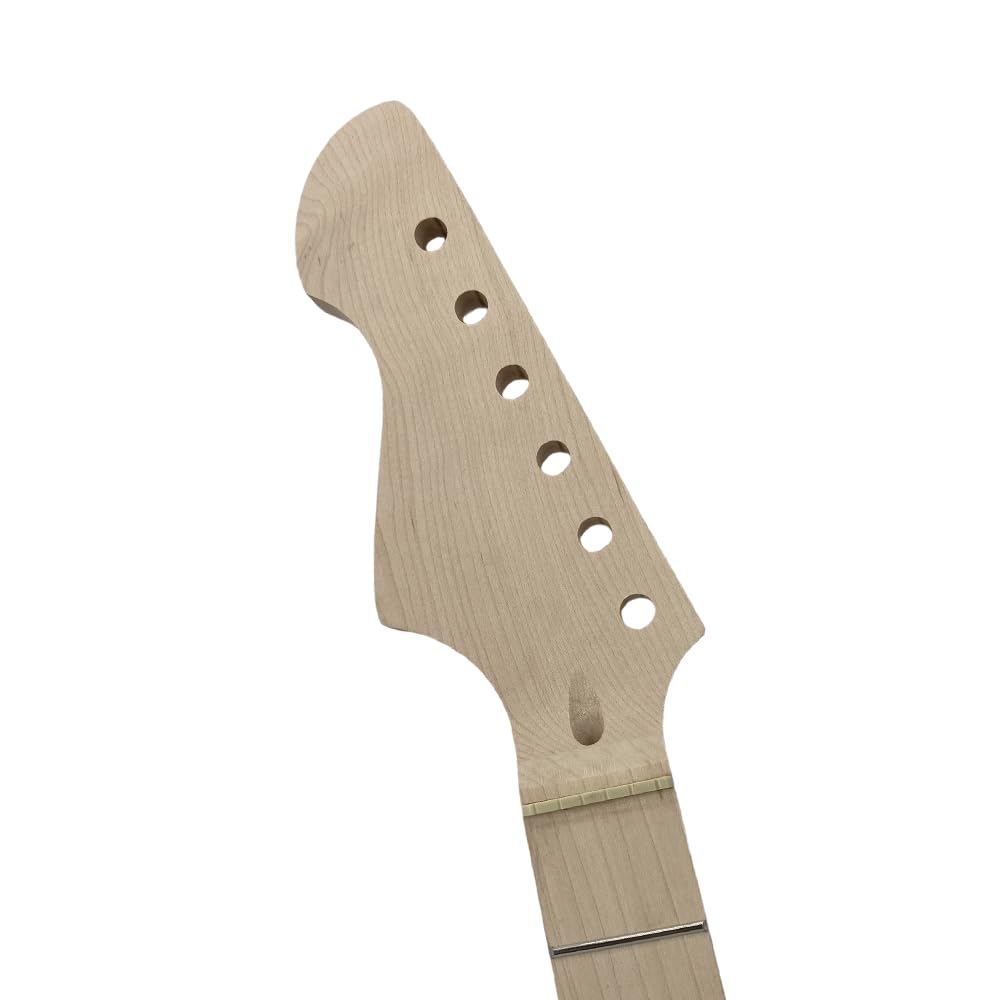 Manico sinistro per chitarra elettrica, 22 tasti 648 mm, in acero, tastiera in palissandro, puntini doppi laterali, dado normale, bullone sul tallone, senza legame