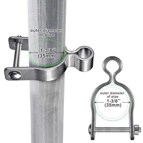 Insaga 2Pack Chain Link Gate Hinge Brackets, Silver-35mm, 1-3/8''-2Pack - Image 3