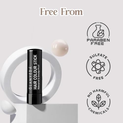 Image of Glamveda Hair Touch-Up | Instant Hair Colour Stick | Natural Hairline, Root Touch Up Helps Cover Grey Root | Highly Pigmented, Fuller & Denser Look | Long-Lasting Matte Finish Pack of 1