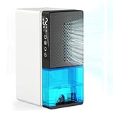 HomeNova Quiet Dehumidifier for Bedroom, 2300ml Small Dehumidifiers with Auto Shut Off, 24H Timer, Auto Defrost & 7 Colour Light, Portable Dehumidifier for Bathroom, Wardrobe and Basement