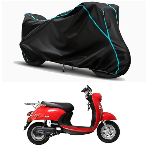 Image of Waterproof Bike Body Cover Compatible for | Benling Kriti | Taffeta Fabric, Sky Piping Design, Bottom Elastic Fit | Dustproof, Sun UV & Rain Protection for All Weather.