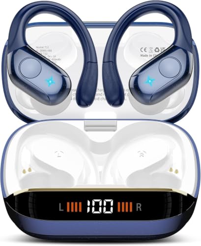 Image of 75H Sports Wireless Earbuds Bluetooth 5.4 Headphones Stereo, Dark Blue