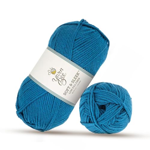 Image of Hobby Lobby Yarn Bee Soft & Sleek Yarn, 415 Teal Blue | 4 Medium Weight, 100% Low Pill Acrylic, 232 Yards Per Skein