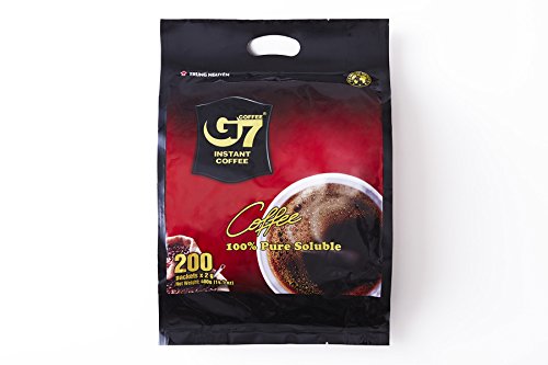 G7 Black Instant Vietnamese Coffee 14.1Oz(400G), 200 Sticks #TOP9
