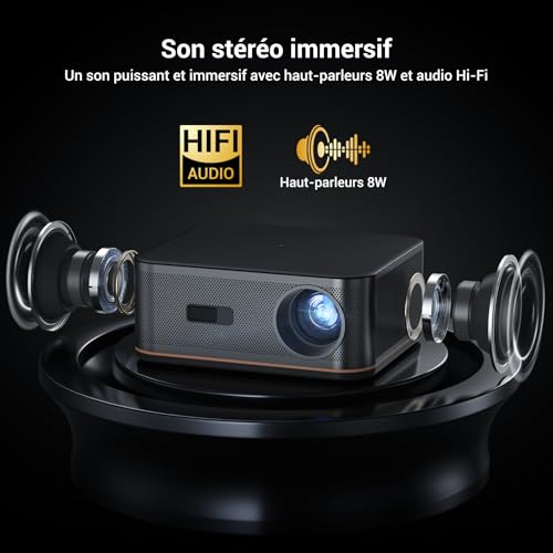 Videoprojecteur 4k HAPPRUN JQ820 Full HD avec WiFi 6 et Bluetooth pour home cinema