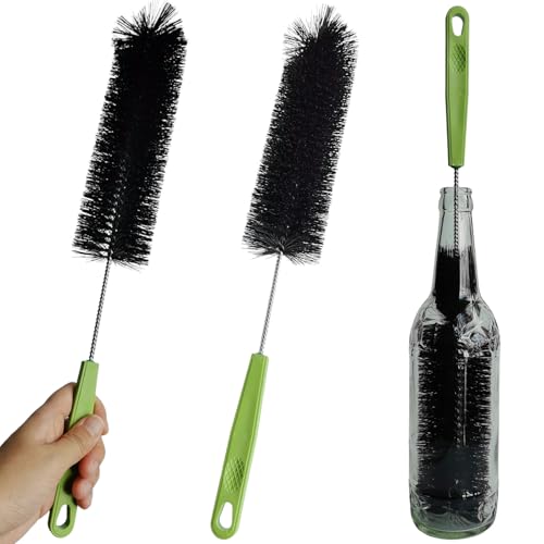 17 Inches Extra Long Handle Bottle Cleaning Brush for Narrow Neck Wine, Beer Bottle, Sport Bottles, Baby Bottles, deep Cups, Vase, Thermos, Glass, Pipes, Kitchen Sinks, Flask, and Hummingbird Feeders