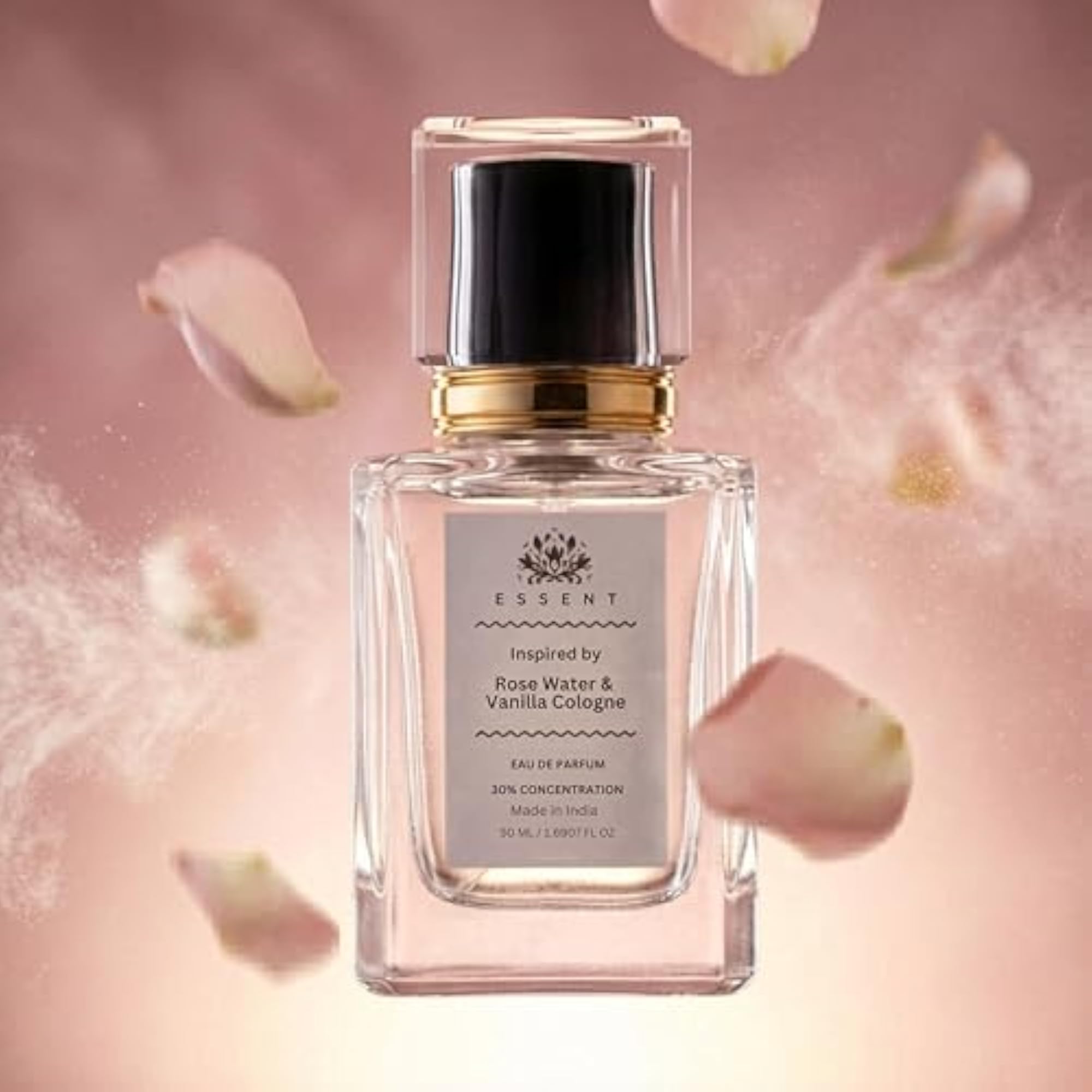 Rose Water & Vanilla Eau de Parfum, Unisex Soft Floral