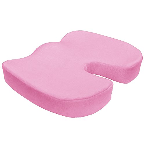 Bookishbunny Coccyx Orthopedic Memory Foam Office Chair And Car Seat Pad Comfort Cushion For Back Pain And Sciatica Relief (Pink) #TOP11