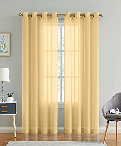 Image of Cotton Linen Solid Curtain with Eyelet Rings,Long Door Curtains for Pooja Room /Living Room /Dining Hall /Hotel /Bedroom /Kid Room /Kitchen (10.5 Feet, Ivory) Set of 2